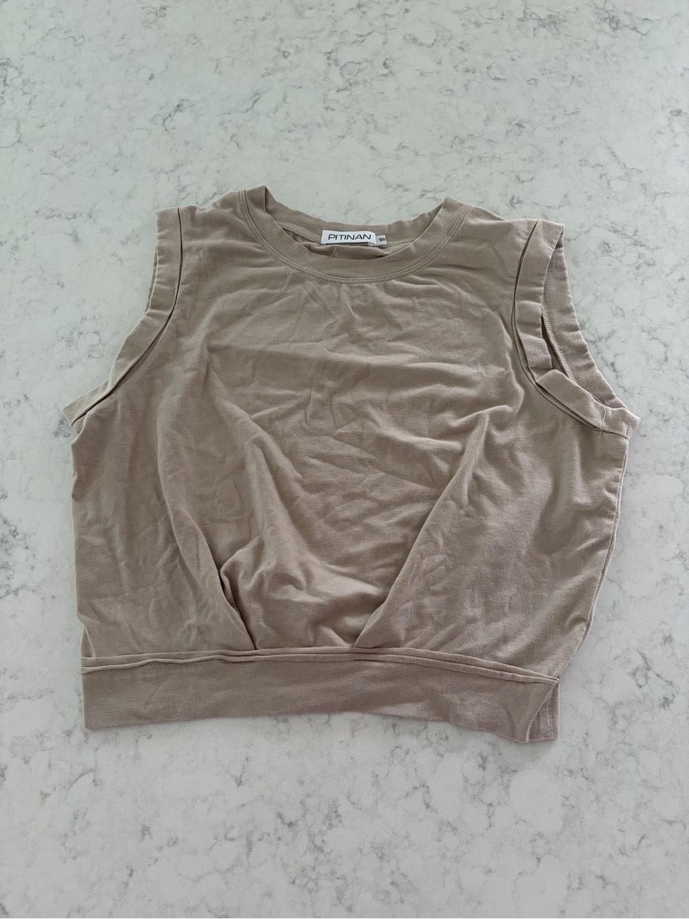 Taupe Muscle Tank - Cropped Sleeveless Top